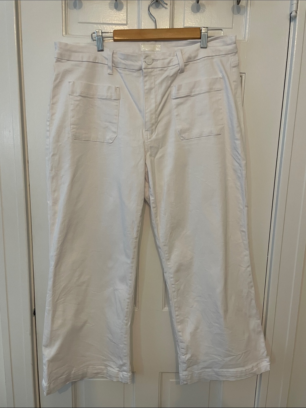 Kut from the Kloth Meg Pants with Front Patch Pockets 16W Optic White